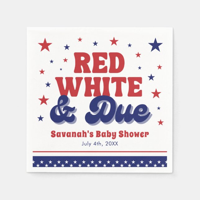 Serviette En Papier Rouge, blanc et plein 4 juillet Baby shower patrio (Devant)