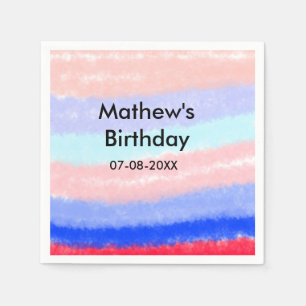 Serviette En Papier Rouge bleu américain garçon anniversaire ajouter n