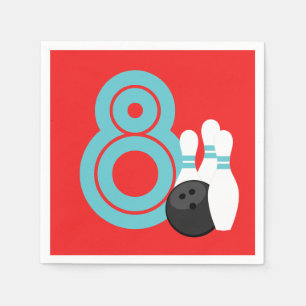 Serviette En Papier Rouge Bowling papier d'anniversaire Napkins