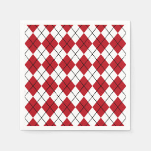 Serviette En Papier Rouge Classique Argyle BBQ Pique-Nique Été 