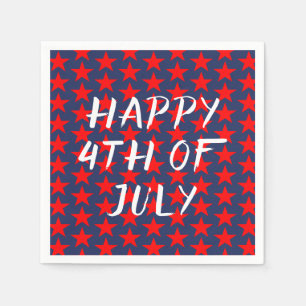 Serviette En Papier Rouge Et Bleu 4 juillet Joyeux