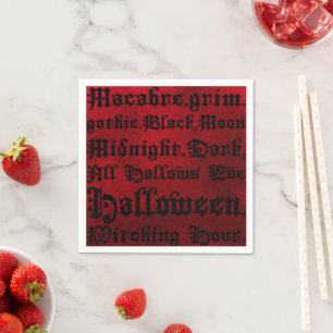 Serviette En Papier Rouge et noir Grunge gothique