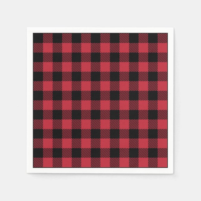 Serviette En Papier Rouge Flannel Papier Rustique serviettes (Devant)