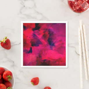 Serviette En Papier Rouge foncé et violet Gras & Abstrait moderne