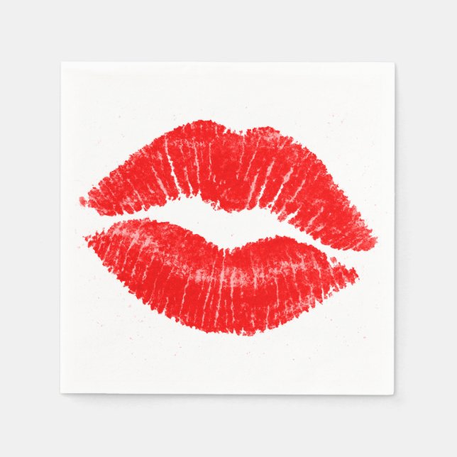 Serviette En Papier Rouge lèvres Lipstick Lip Stain maquillage beauté (Devant)
