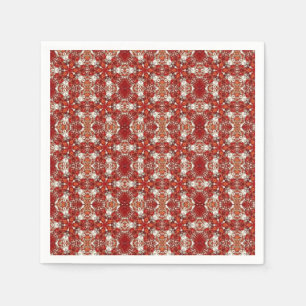 Serviette En Papier Rouge neige automne conception géométrique Naples