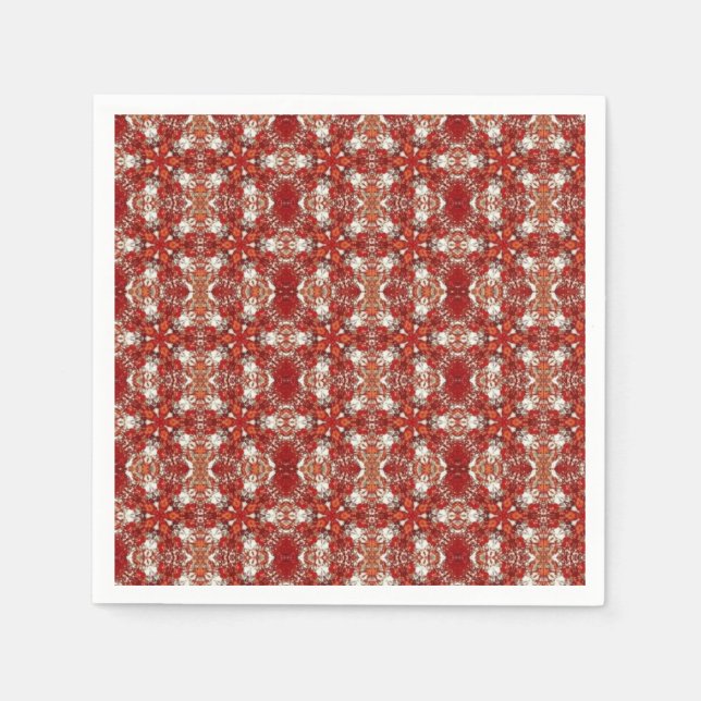 Serviette En Papier Rouge neige automne conception géométrique Naples (Devant)