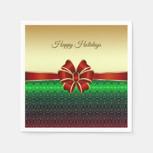 Serviette En Papier Rouge Ruban Gold Livre de vacances Napkin