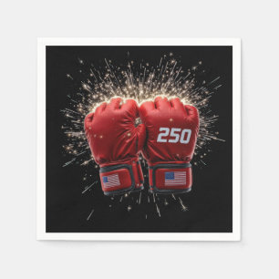 Serviette En Papier Rouge UFC Gants de combat pour USA 250e anniversai