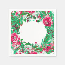 Rouge Vert Fleurs Floral Noël Mariage Fête