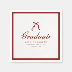 Serviette En Papier Rouge Vin Classique Coquette Noeud Papillon Fête d