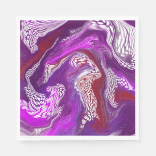 Serviette En Papier Rouge violet Abstrait Marbre moderne Fluid Art