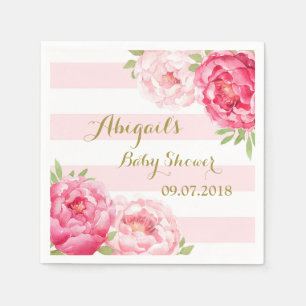 Serviette En Papier Rougissent les serviettes roses de baby shower
