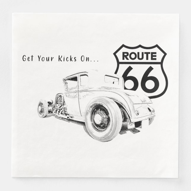 Serviette En Papier Route 66 Papier Napkin (Devant)