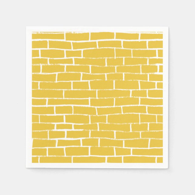 Serviette En Papier Route de briques - Jaune et transparent (Devant)
