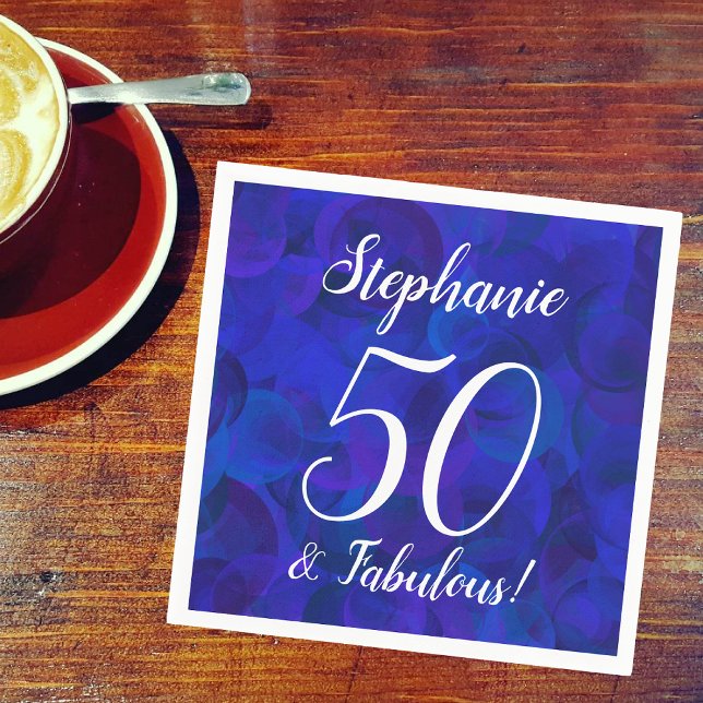 Serviette En Papier Royal Blue 50 et fabuleux Anniversaire Napkins (Créateur téléchargé)