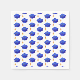 Serviette En Papier Royal Blue Casquette Motif Graduation Napkin