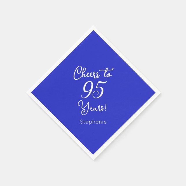 Serviette En Papier Royal Blue encourage à 95 ans 95e fête d'anniversa (Coin)