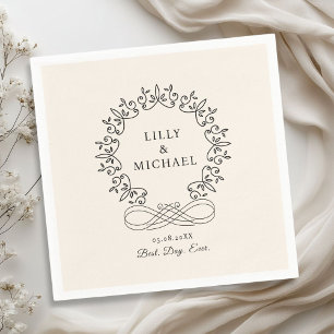 Serviette En Papier Royal, Elegant, "Best Day-Ever" Mariage