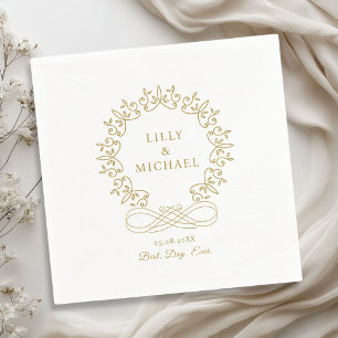 Serviette En Papier Royal, Elegant, "Best Day-Ever" Mariage