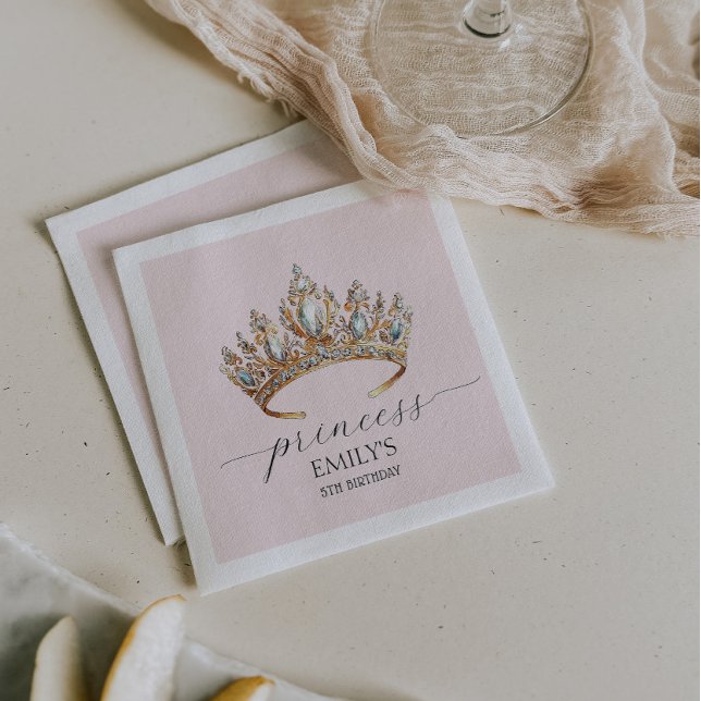 Serviette En Papier Royal Princess Crown Girl Birthday Party (Créateur téléchargé)