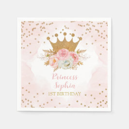 Serviette En Papier Royal Princess Ping floral Birthday