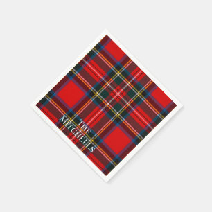 Serviette En Papier Royal Stewart carreau rouge PERSONALISER