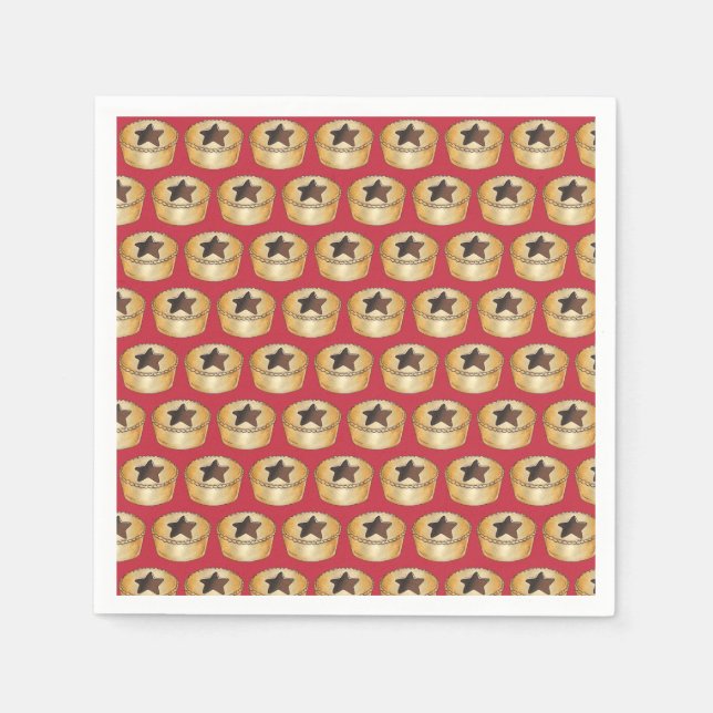 Serviette En Papier Royaume-Uni Noël Fruit Mince Pie Festive (Devant)