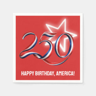 Serviette En Papier Ruban et étoile pour le 250e anniversaire des État
