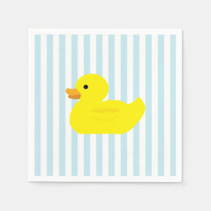 Serviette En Papier Rubber Duck Party Blue Stripe