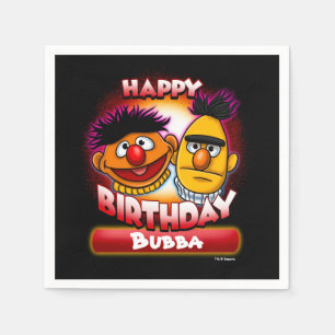 Serviette En Papier Rue Sésame Bert & Ernie Jour d'anniversaire à th