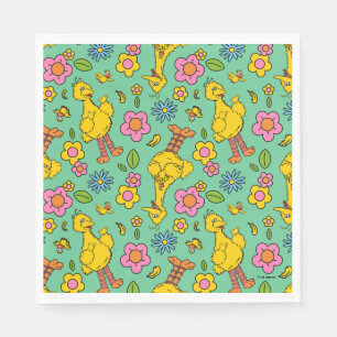 Serviette En Papier Rue Sésame   Big Bird & Little Bird Motif
