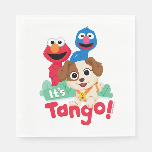 Serviette En Papier Rue Sésame | C'est Tango avec Elmo & Grover (Devant)