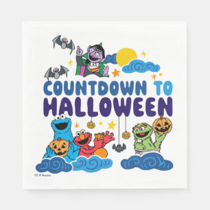 Serviette En Papier Rue Sésame Compte à rebours pour Halloween
