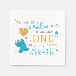Serviette En Papier Rue Sésame | Cookie Monster 1er anniversaire