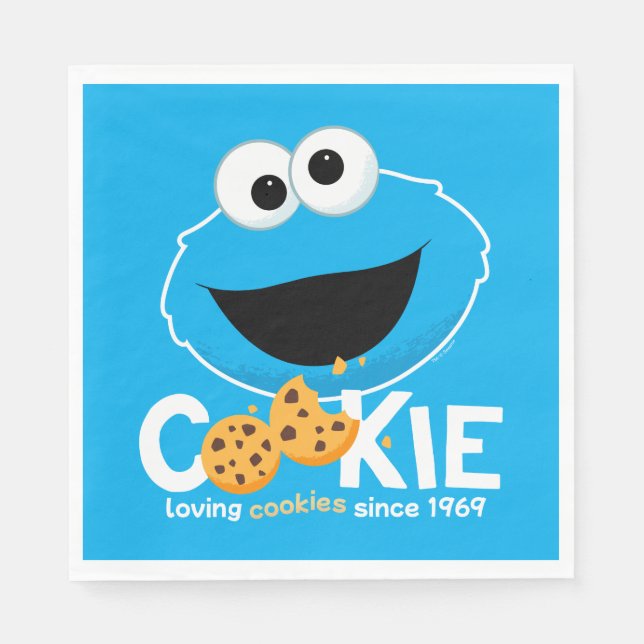 Serviette En Papier Rue Sésame | Cookie Monster Lookies (Devant)