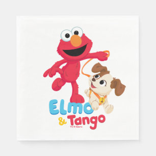 Serviette En Papier Rue Sésame   Elmo & Tango Running