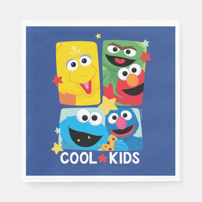 Serviette En Papier Rue Sésame | Enfants Cool (Devant)