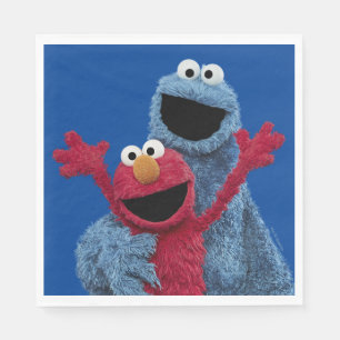 Serviette En Papier Rue Sésame Monstre Elmo & Cookie