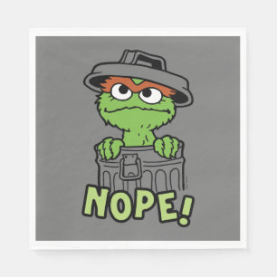 Serviette En Papier Rue Sésame   Oscar le Grouch Nope!