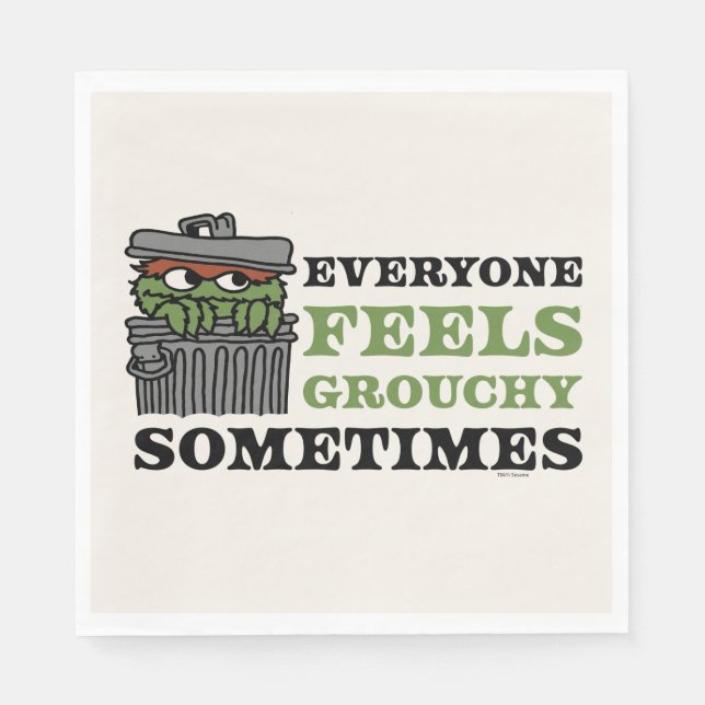 Serviette En Papier Rue Sésame | Oscar le Grouch se sent Grouch (Devant)