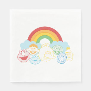Serviette En Papier Rue Sésame   Rainbow Graphic