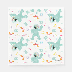 Serviette En Papier Rue Sésame Rosita Music Scribble Motif