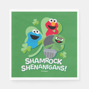 Serviette En Papier Rue Sésame   Shenanigans shamrocks !