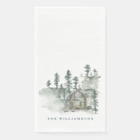 Russe Cabine Aquarelle Forêt Vert Nom de famille