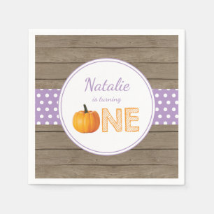 Serviette En Papier Russe Citrouille Automne Premier Anniversaire Fête