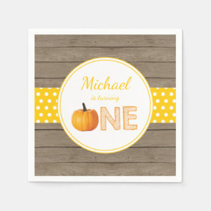 Serviette En Papier Russe Citrouille Automne Premier anniversaire fête