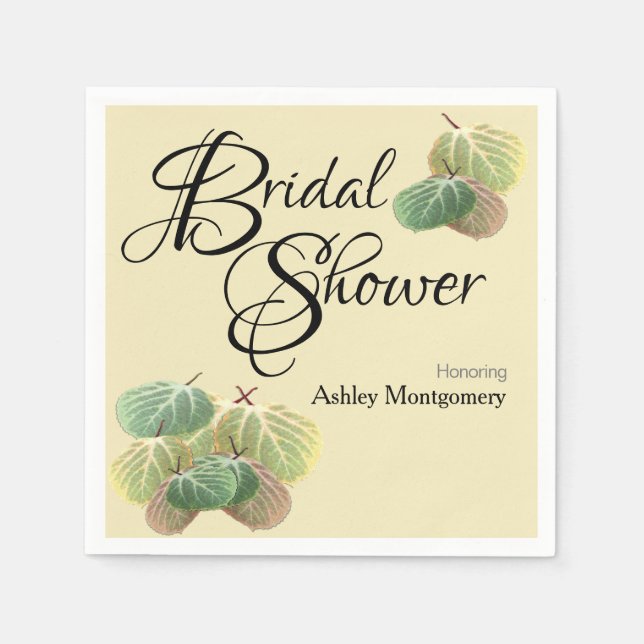 Serviette En Papier Russe Fête des mariées Automne Aspen Feuille Jaune (Devant)