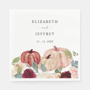 Serviette En Papier Russe moderne Citrouille Mariage de automne de pay