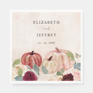 Serviette En Papier Russe moderne Citrouille Mariage de automne de pay